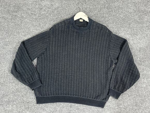 Perry Ellis Sweaters - Perry Ellis Sweater Women's Large Long Sleeve Pullover Navy Blue Cotton N44